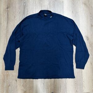 Vintage 90s Nike Navy Blue Long Sleeve Mock Neck Shirt XL